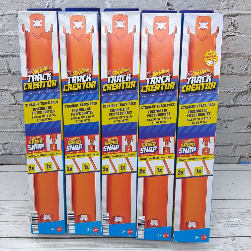 Hot Wheels Track Creator Straight Track Pack (3 Straight + 2 Adapters) Lot Of 5